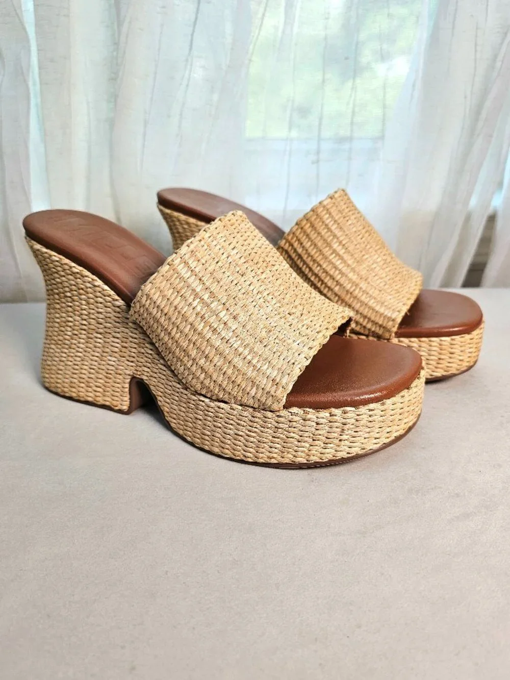 Simon Miller x Mango Raffia Platform Sandals Natural EU 40 NIB